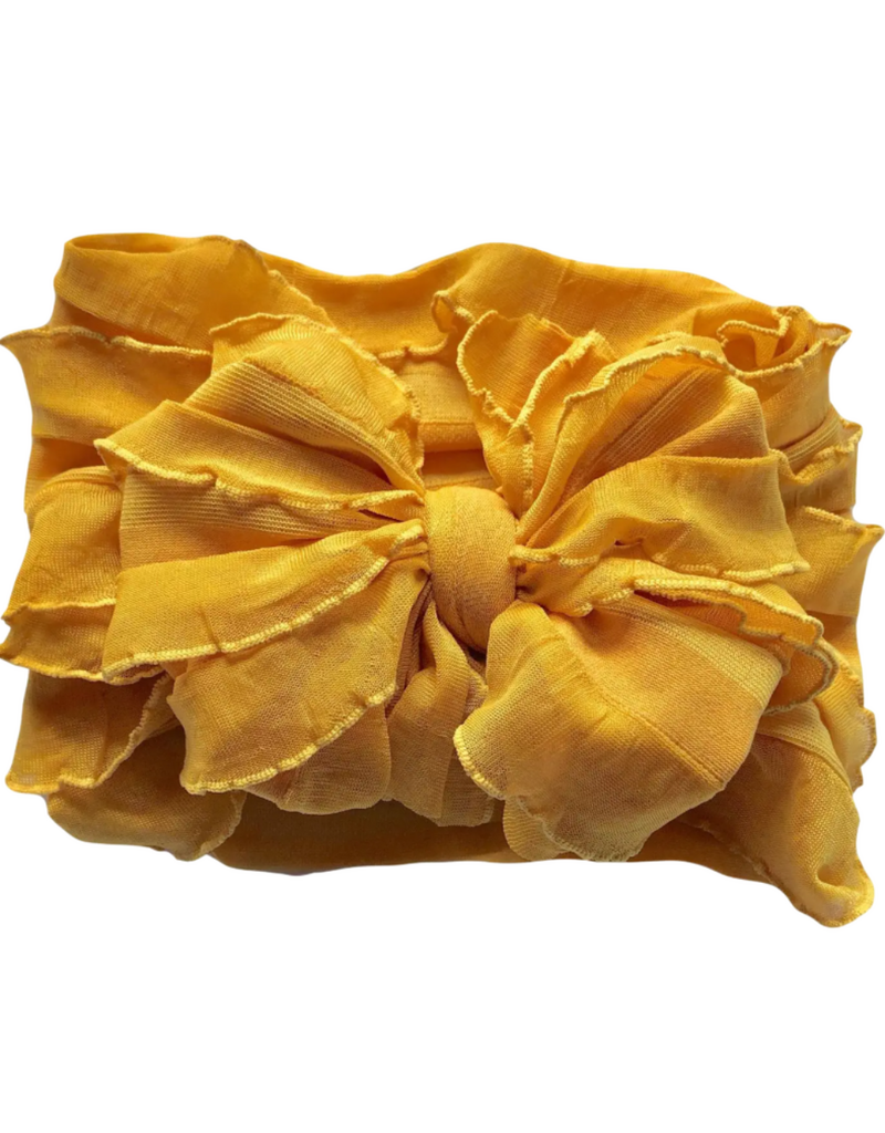 rockin royalty Mustard Ruffled Headband