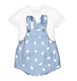 Waves Elephant Romper and Tshirt Set