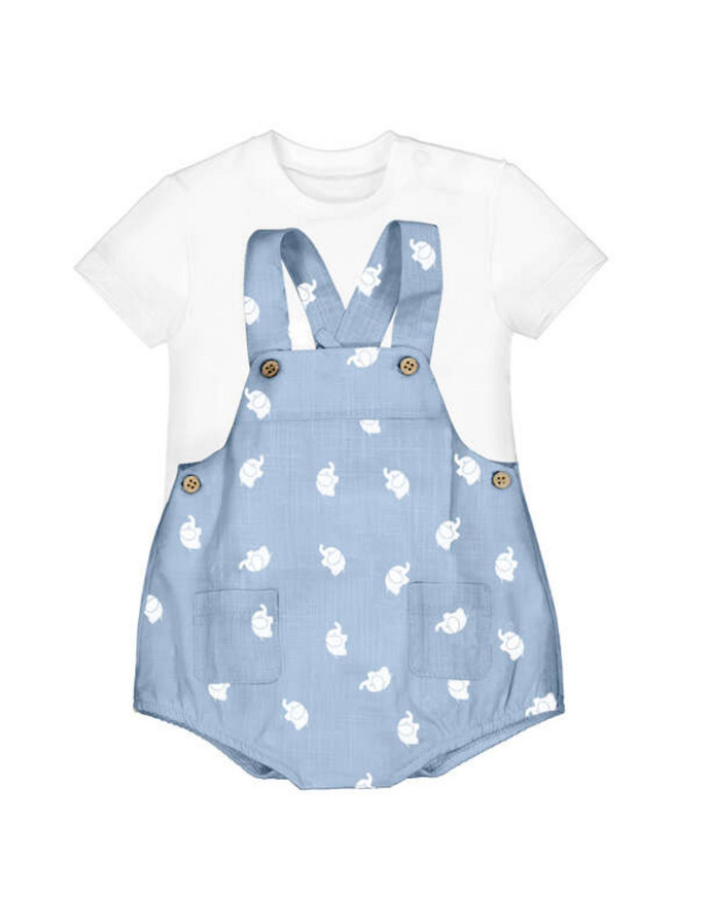 Waves Elephant Romper and Tshirt Set