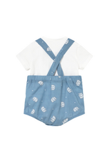 Waves Elephant Romper and Tshirt Set