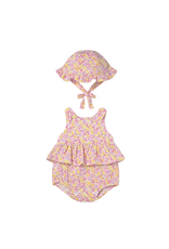 Rose Patterned Onesie with Hat