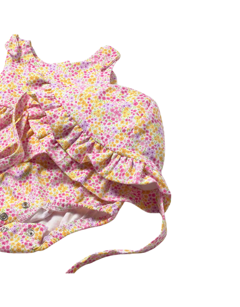 Rose Patterned Onesie with Hat