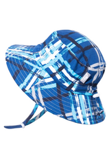 Jan & Jul Blue Plaid Aqua Dry Bucket Hat S (0-6m)