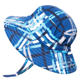 Jan & Jul Blue Plaid Aqua Dry Bucket Hat S (0-6m)