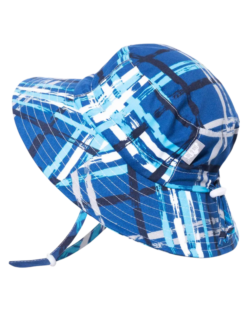 Jan & Jul Blue Plaid Aqua Dry Bucket Hat S (0-6m)