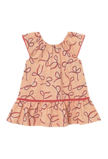 Tangerine Bow Dress  with Headband