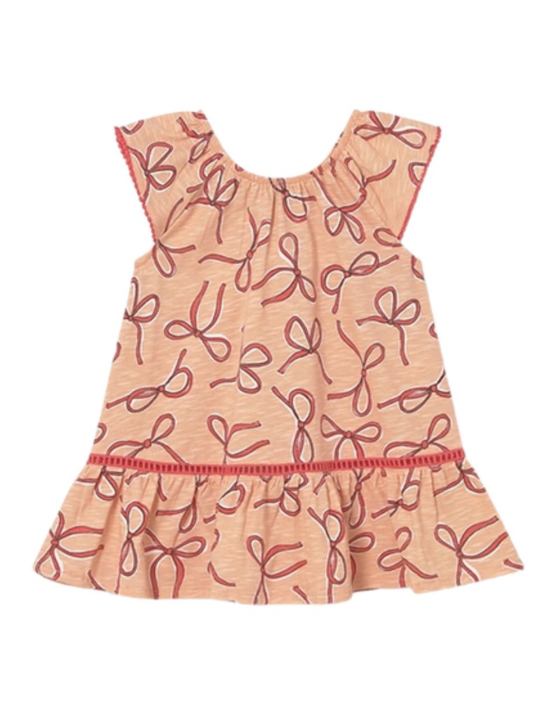 Tangerine Bow Dress  with Headband