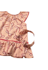 Tangerine Bow Dress  with Headband