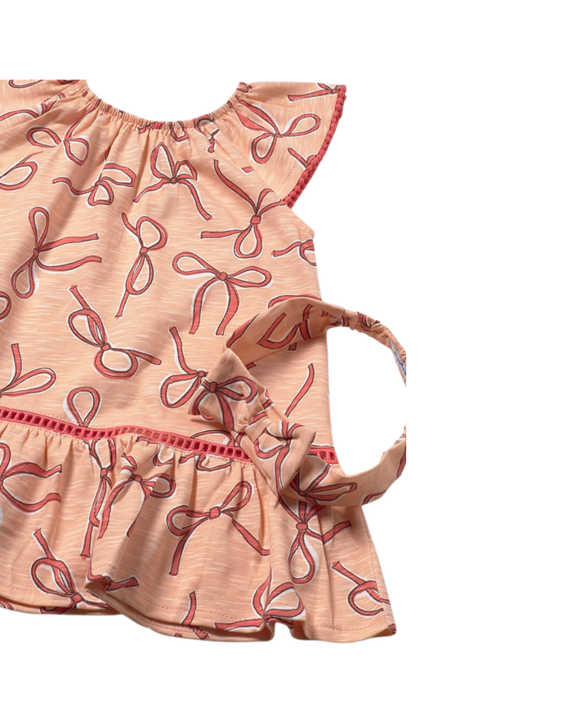 Tangerine Bow Dress  with Headband