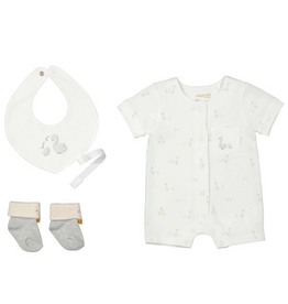 White Short Romper Cozy Set