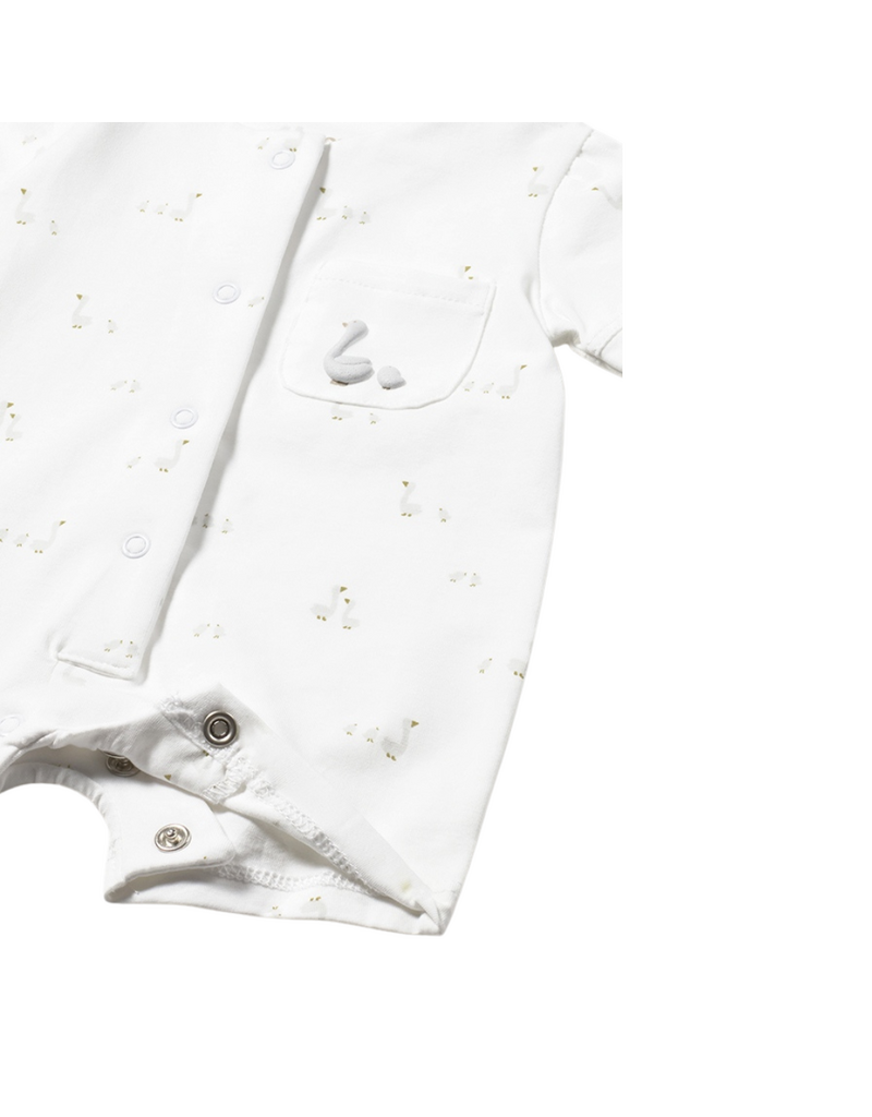 White Short Romper Cozy Set
