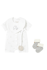 White Short Romper Cozy Set
