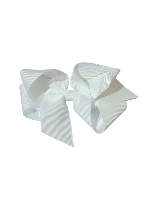 Bows Arts White Big (5in)  Grosgrain Bow