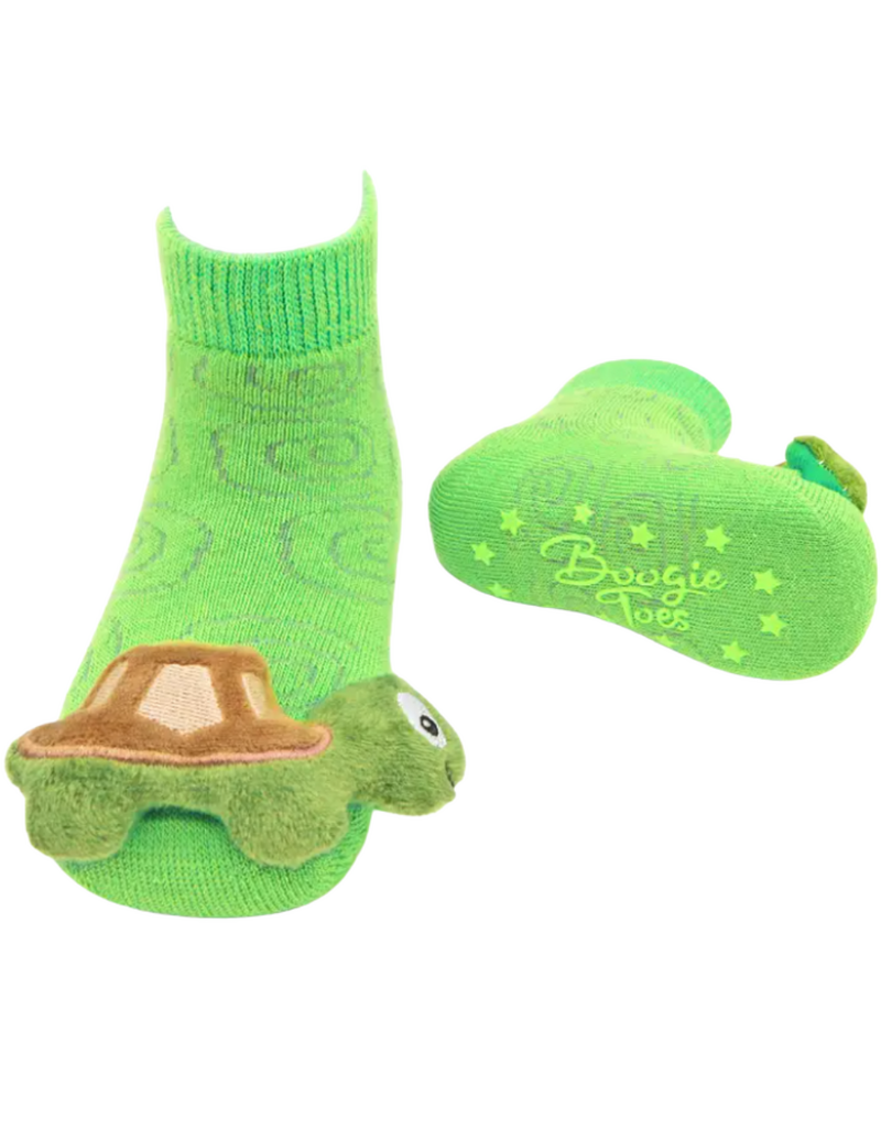 Green Turtle Rattle Socks 0-12m