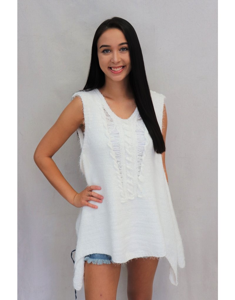 white angora sweater