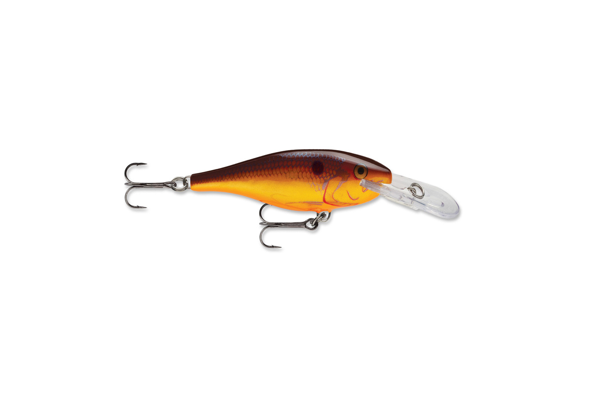 Rapala Shad Rap Lure, Freshwater, Size 06, 2 1/2 Length, 5'-10' Depth,  Crawdad, Package of 1