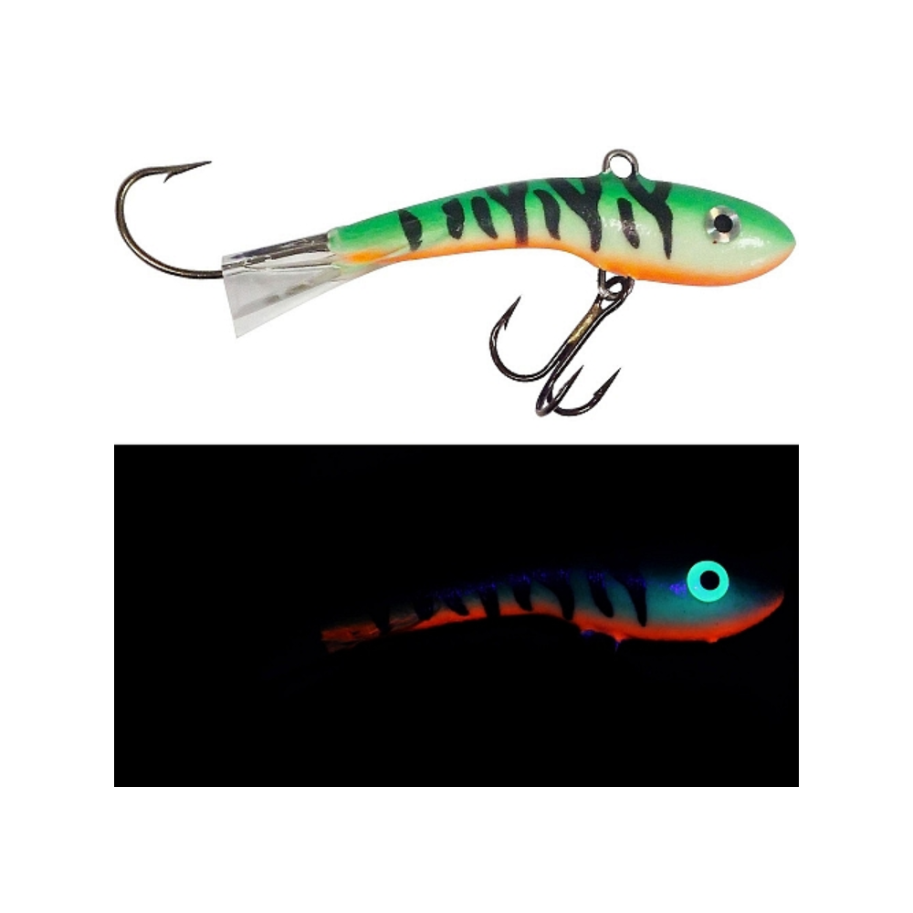 H&H Lure Company 3 Glass Minnow Double Rig, Moon Glow
