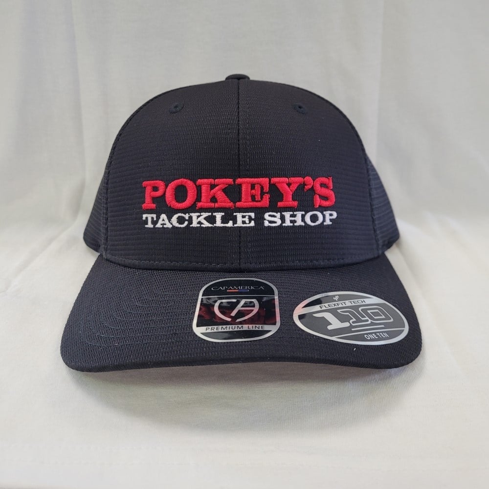 Pokey's Tackle Shop Pokey's FlexFit Tech Hat Black Limited Edition