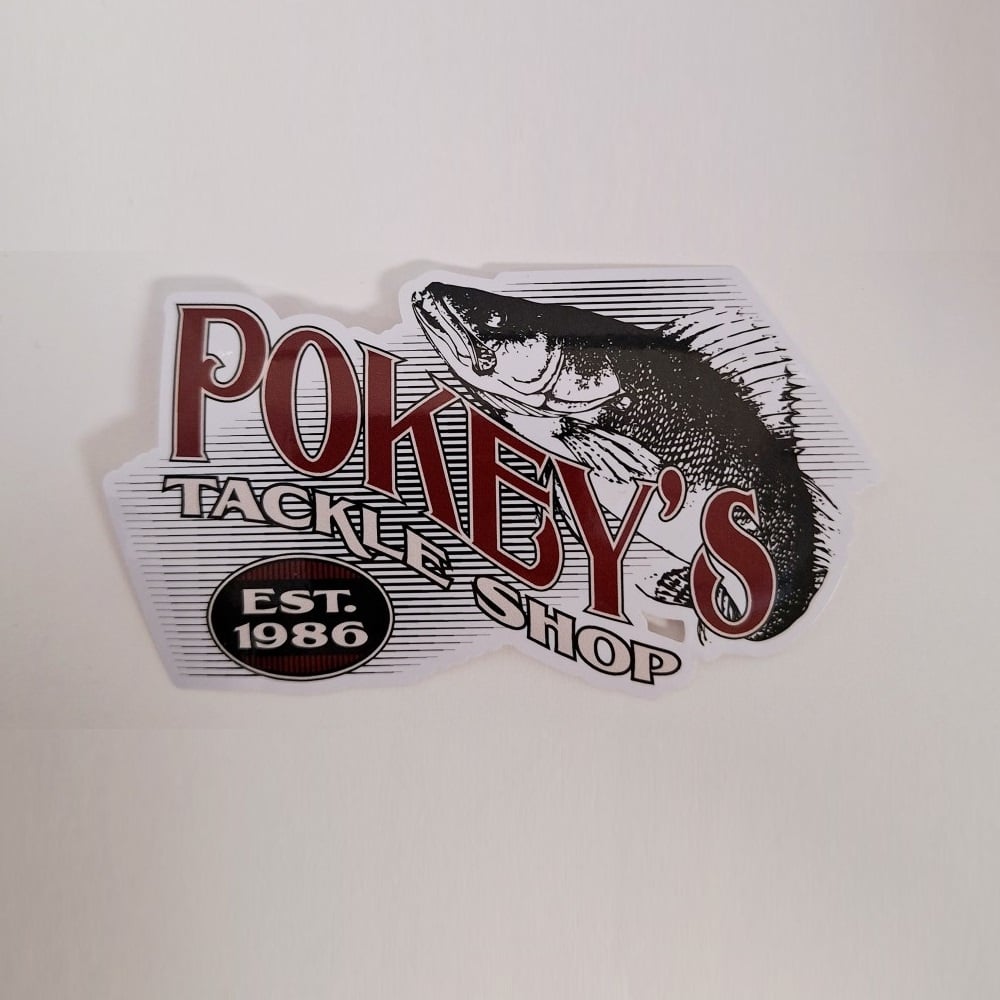 Pokey's Tackle Shop Pokey's Vintage Logo Sticker 4"