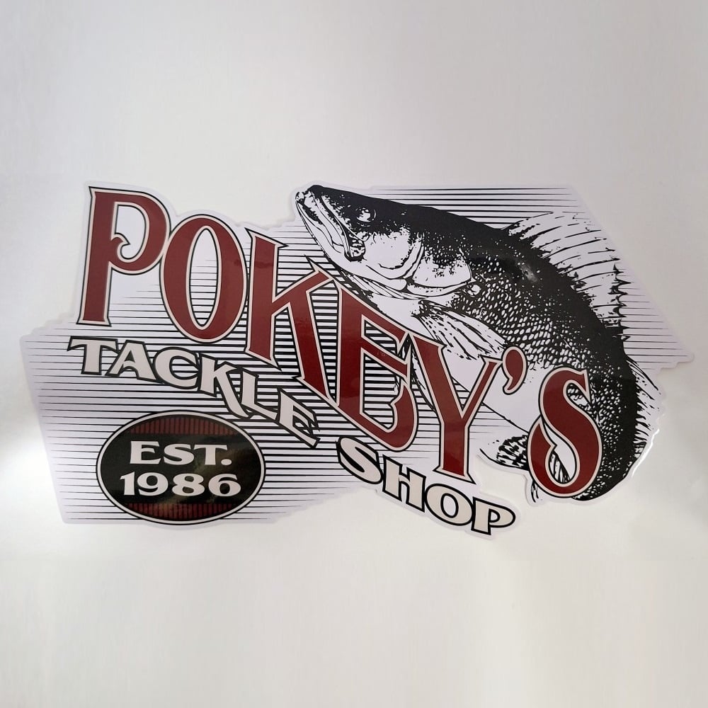 Pokey's Tackle Shop Pokey's Vintage Logo Sticker 9.5"