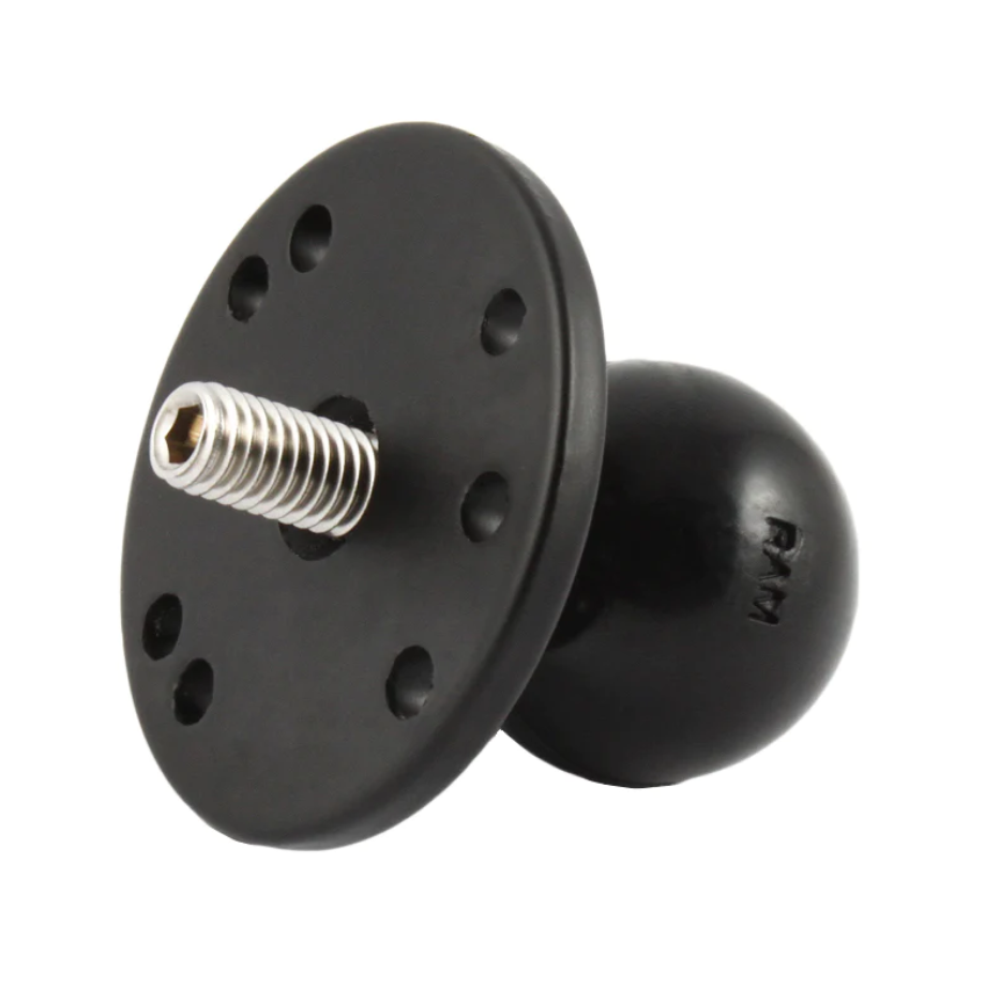 Ram Ball Adapter with Round Plate and 3/8"-16 Threaded Stud