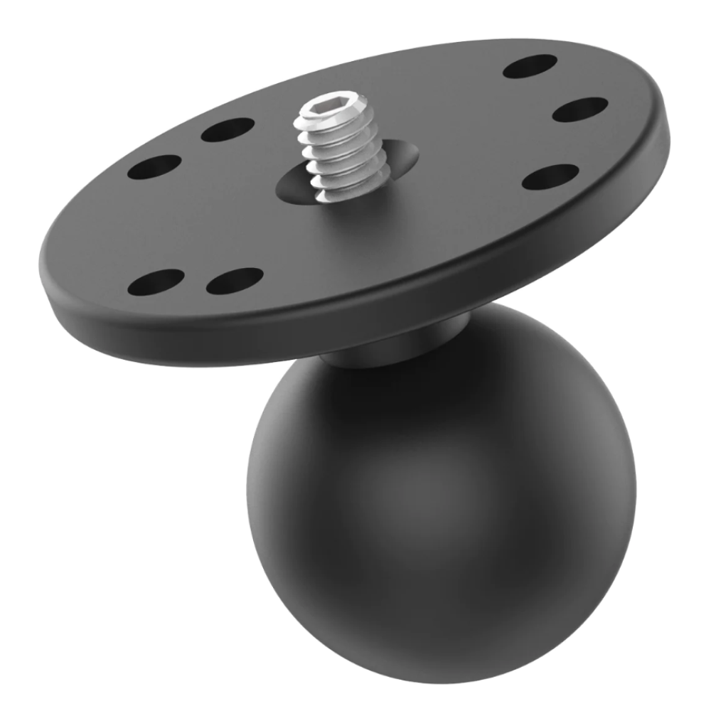 Ram Ball Adapter with Round Plate and 1/4"-20 Threaded Stud - C Size