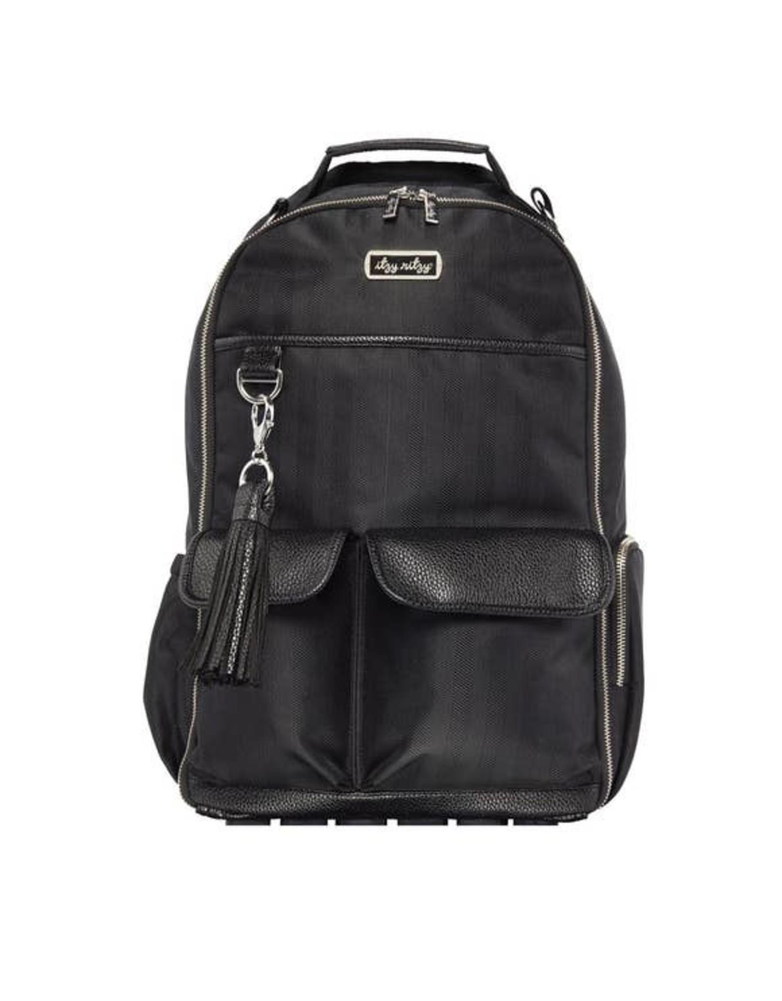Itzy Ritzy Itzy Ritzy - Boss Diaper Bag Backpack: Black Herringbone