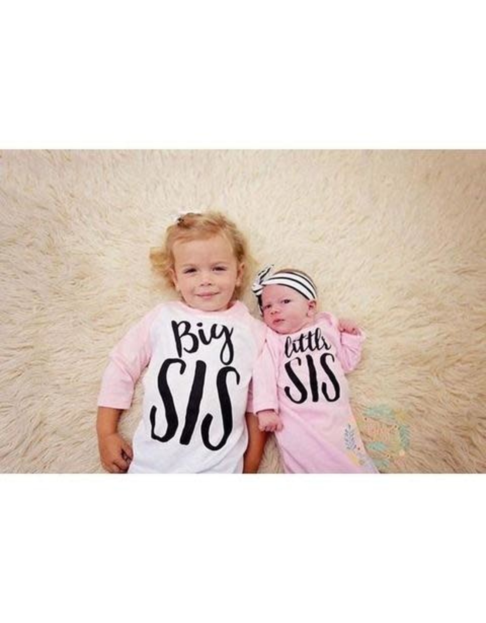 Gigi & Max Gigi & Max - Big Sis Pink Sleeve Raglan