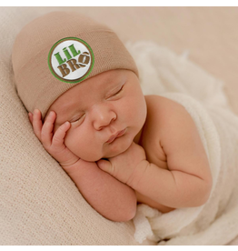 ILYBEAN Ilybean- Tan Little BRO Football Nursery Beanie