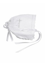 Stephen Baby- Bonnet Cross Scallop Edge