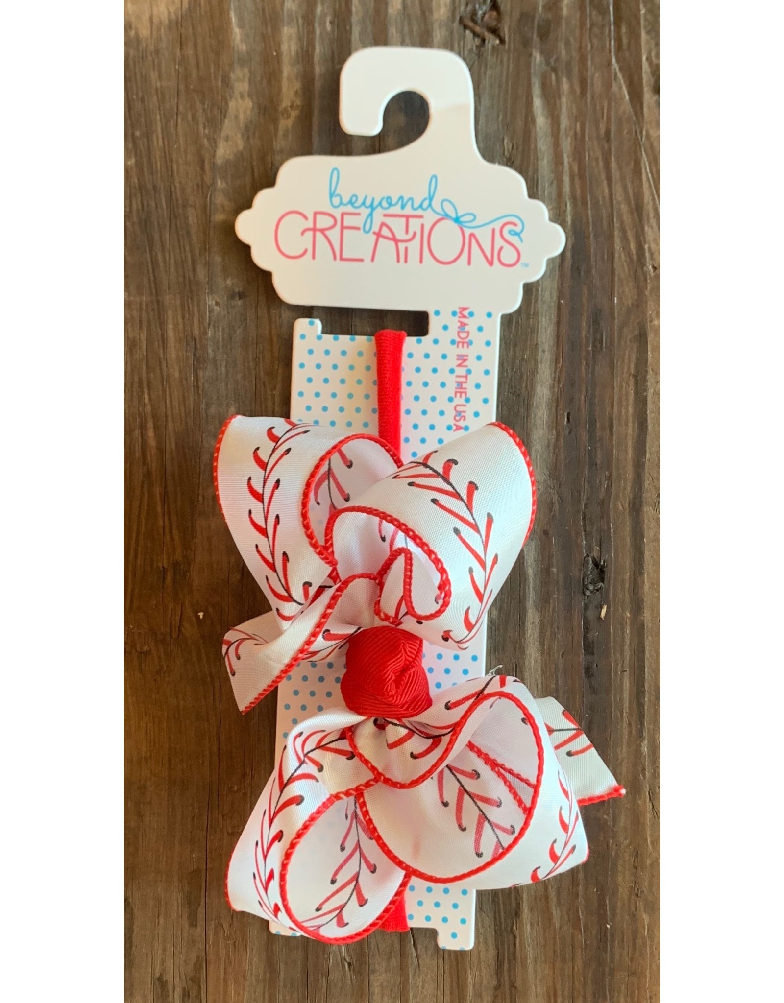 Beyond Creations Beyond Creations- 4.5" Lg. Baseball Bow on Thin Headband