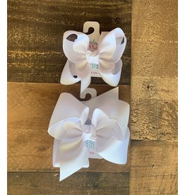 Beyond Creations Beyond  Creations- White Grosgrain Knot Bow