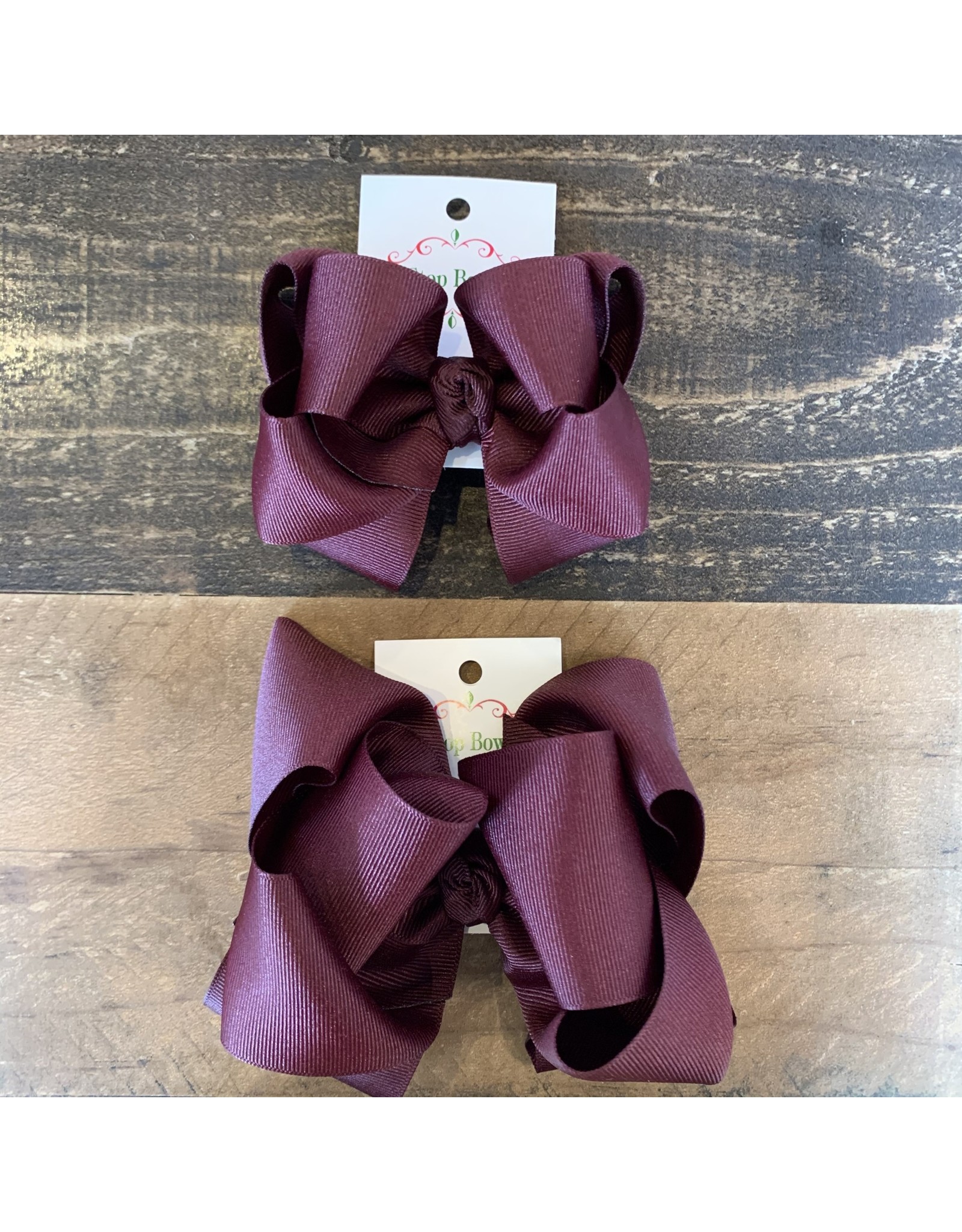 OS- Maroon Stacked Grosgrain Bow