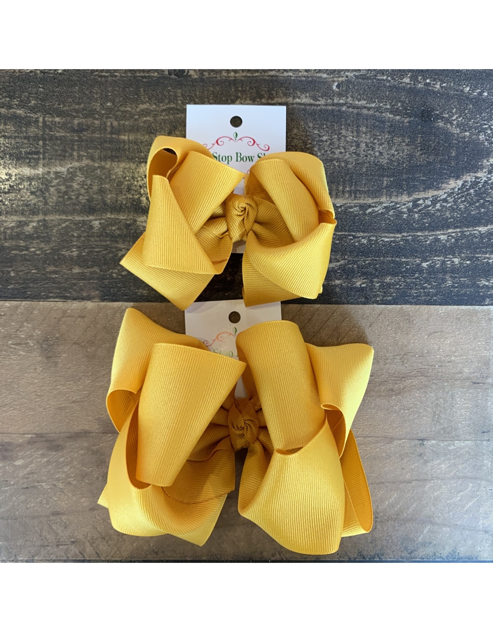 OS- Mustard Stacked Grosgrain Bow