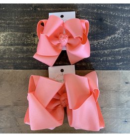 OS- Coral Stacked Grosgrain Bow