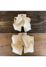 One Stop Bow Shop OS- Ivory Stacked Grosgrain Bow