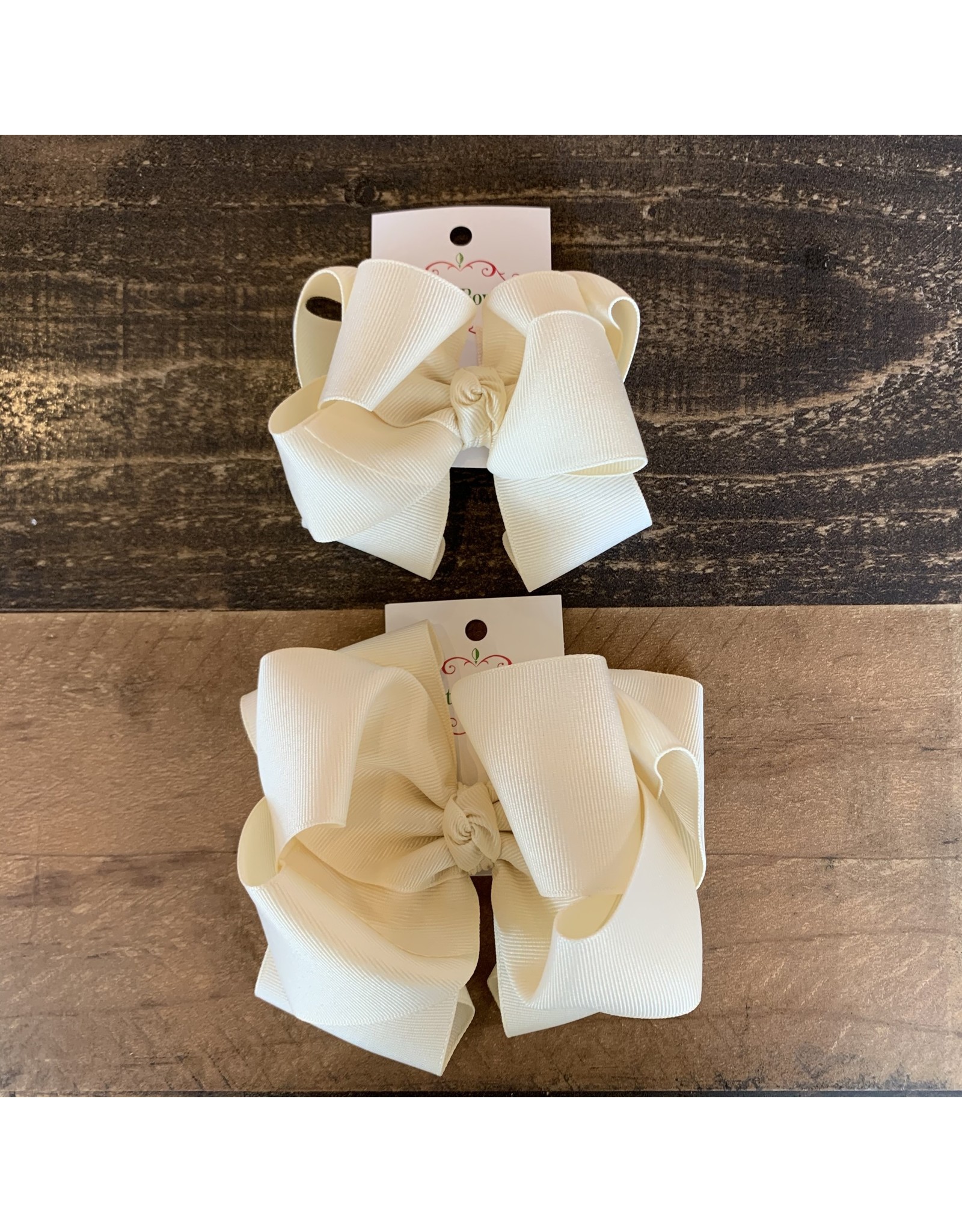 OS- Ivory Stacked Grosgrain Bow