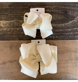 OS- Ivory Stacked Grosgrain Bow