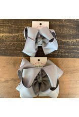 One Stop Bow Shop OS- Silver Stacked Grosgrain Bow