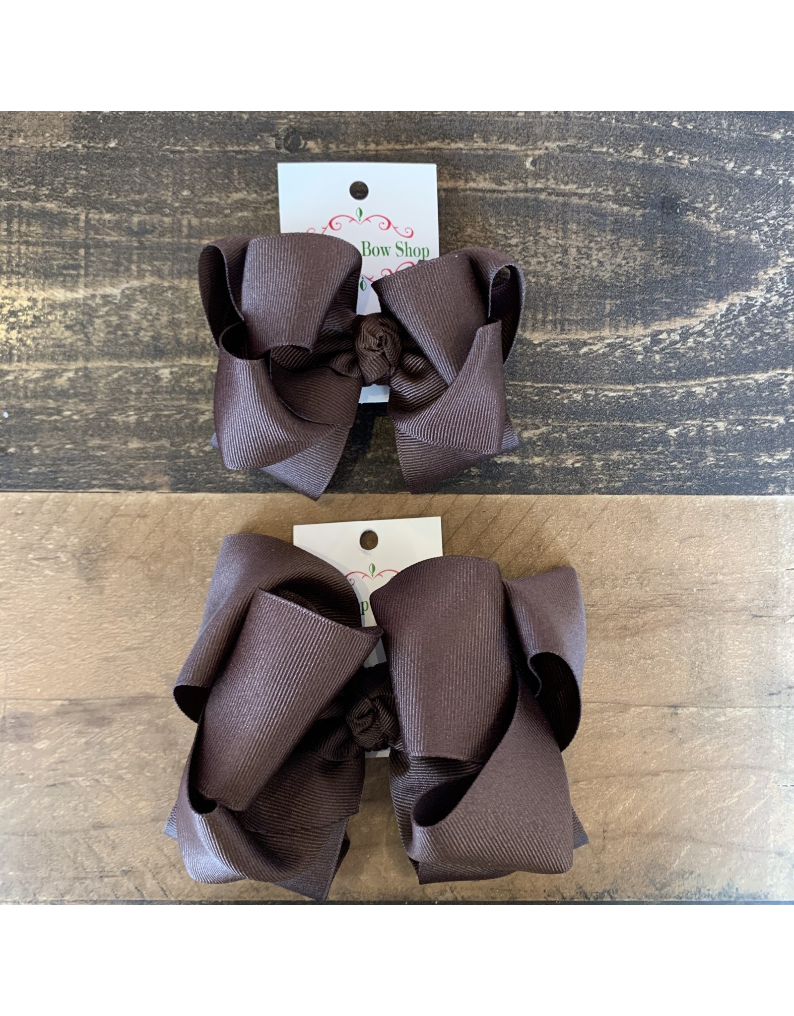 OS- Brown Stacked Grosgrain Bow