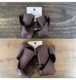 OS- Brown Stacked Grosgrain Bow