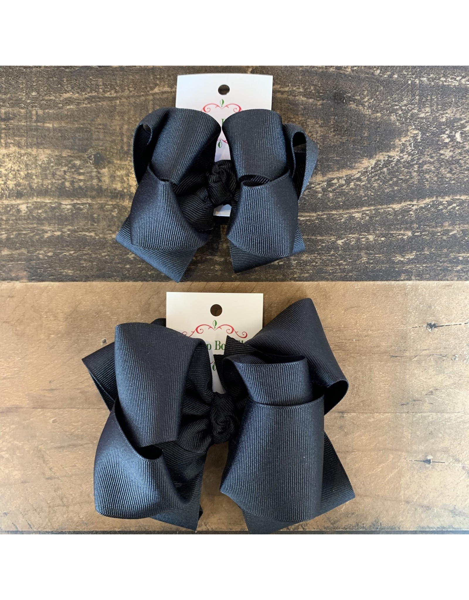OS- Black Stacked Grosgrain Bow