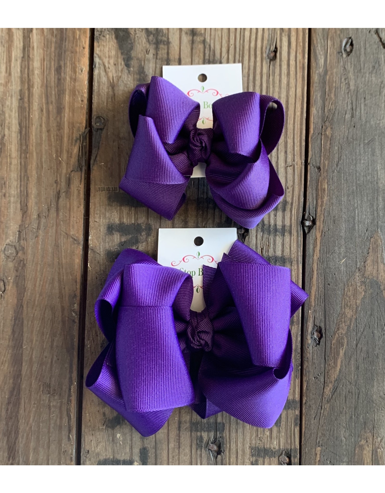 OS - Purple Stacked Grosgrain Bow