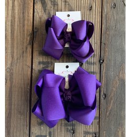 OS - Purple Stacked Grosgrain Bow
