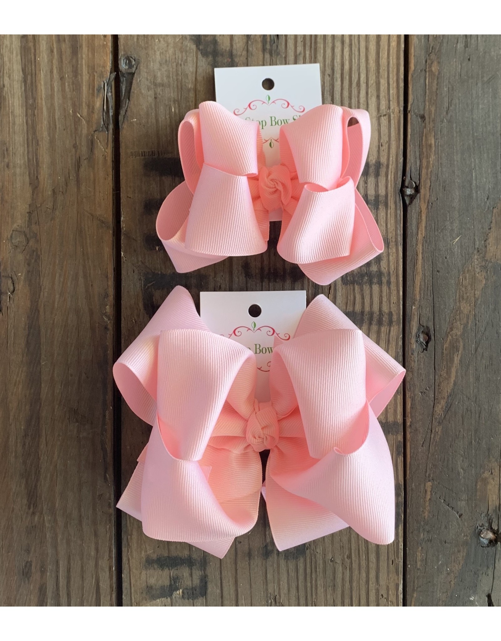 OS - Baby Pink Stacked Grosgrain Bow