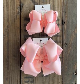 OS - Baby Pink Stacked Grosgrain Bow