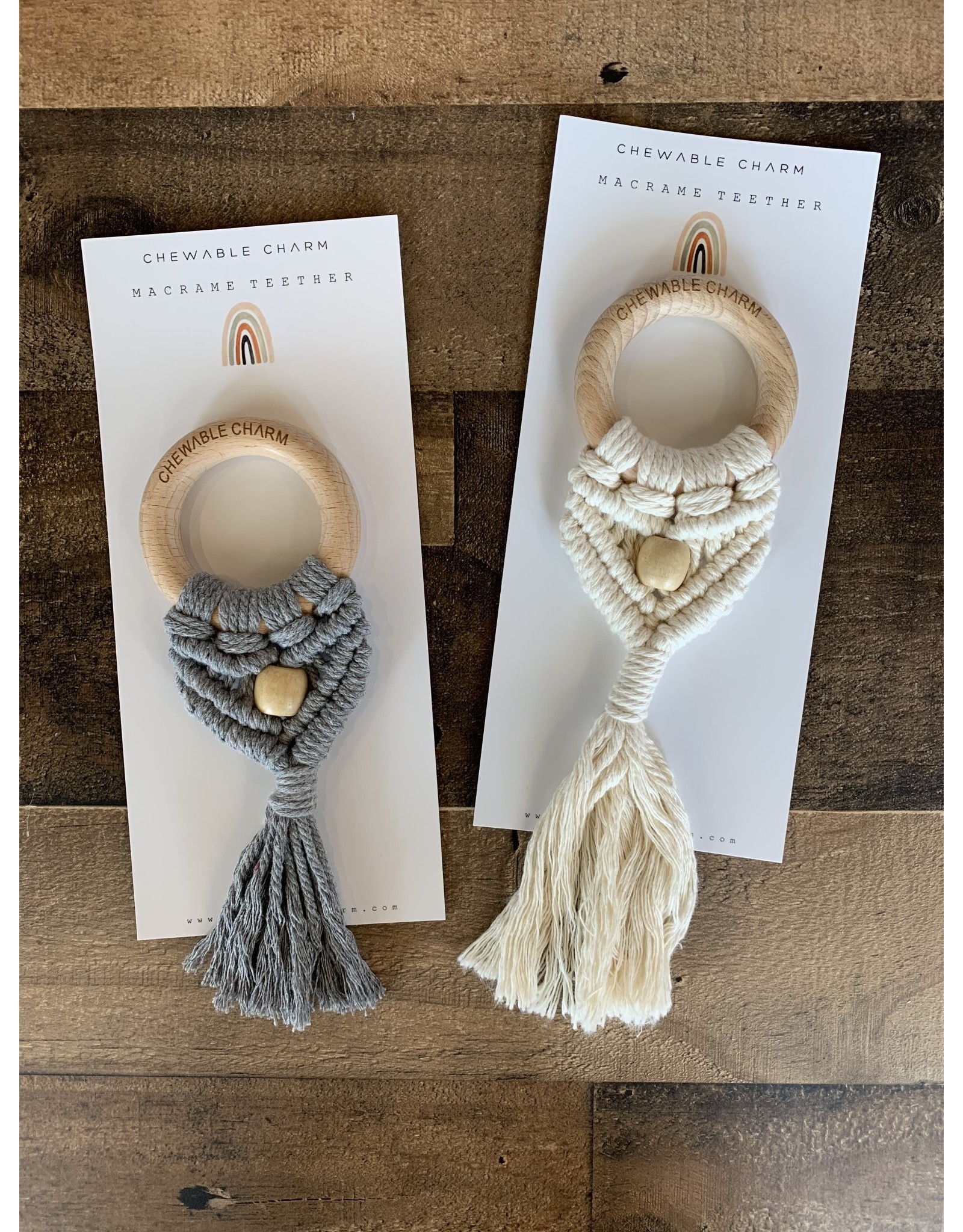 Chewable Charm- Celeste Macrame Teether+Bead