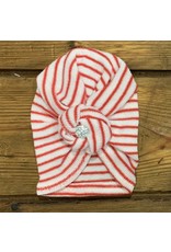 Cradle Cuties - Red & White Striped Turban