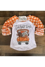 Tailgate Raglan Football Shirt: Orange