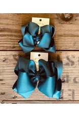 OS - Deep Ocean Stacked Grosgrain Bow